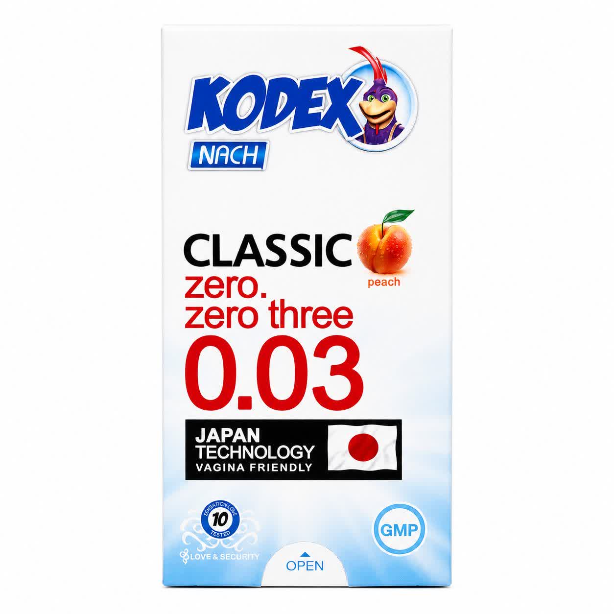 کاندوم کلاسیک کدکس 0.03 رایحه هلو 10 عددی